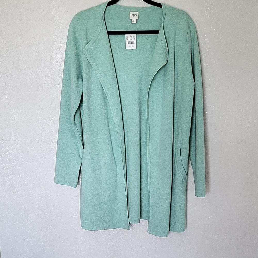 J. Crew Light Green Open Front Cardigan